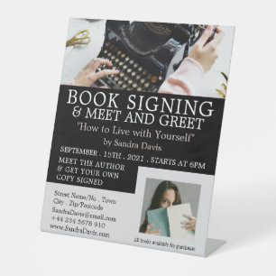 Classic Typewriter, Writers Book Signing Pedestal Sign