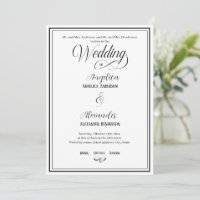 Classic Typography Black on White Formal Wedding
