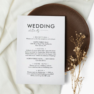 Classic Typography Calligraphy Wedding Details Enclosure Card