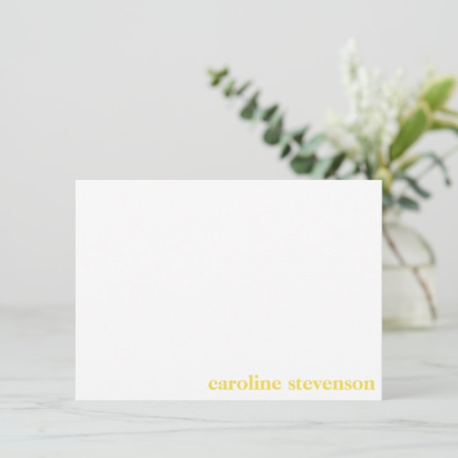 Classic Typography Personalised Yellow Full Name Thank You Card (Standing Front)