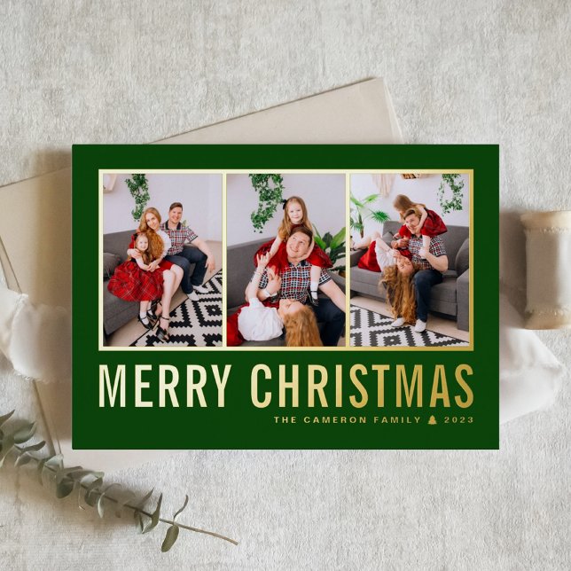 Classic Typography Photo Collage Green Christmas (Creator Uploaded)
