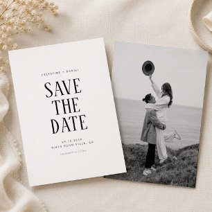 Classic Typography Photo Wedding Save the Date