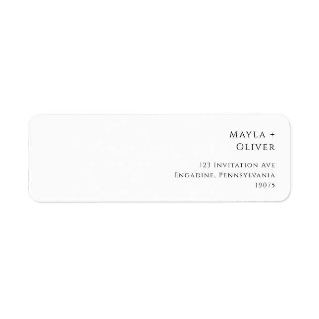 Classic Typography Return Address Label (Front)