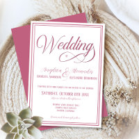 Classic Typography Rosegold White Formal Wedding