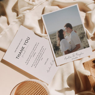 Classic Typography Script Photo Wedding Thank You Card