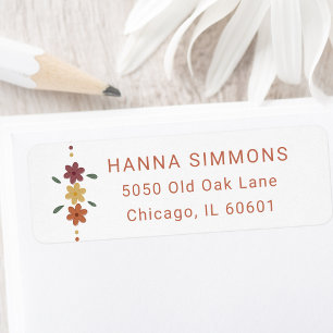 Classic Typography Trendy Boho Floral Address