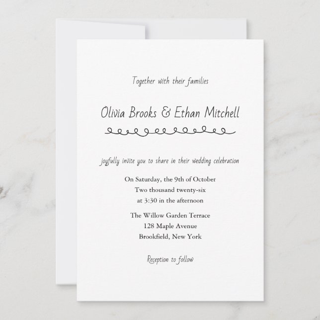 Classic Typography Wedding Invitation (Front)