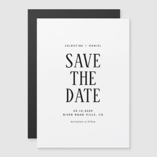 Classic Typography Wedding Save the Date Magnetic Invitation