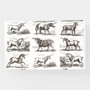 Classic Unicorn Antique Mythical Magical Creature Banner