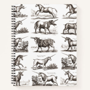 Classic Unicorn Antique Mythical Magical Creature Notebook