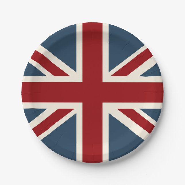Classic Union Jack Flag Paper Plate (Front)