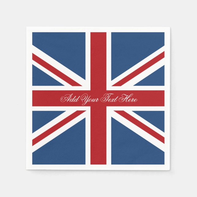 Classic Union Jack UK Flag Napkin (Front)