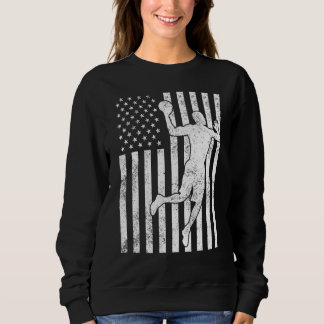 Classic Us Flag Basketball Print Usa Flag Basketba Sweatshirt