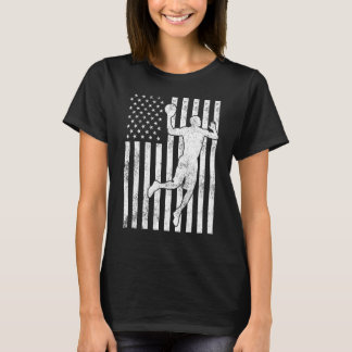 Classic Us Flag Basketball Print Usa Flag Basketba T-Shirt