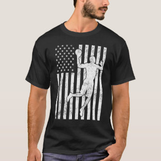 Classic Us Flag Basketball Print Usa Flag Basketba T-Shirt