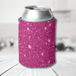 Classic Valentine Trendy Pink Glitter Style Can Cooler