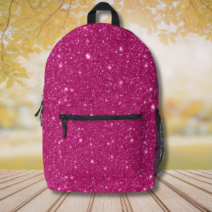 Classic Valentine Trendy Pink Glitter Style Printed Backpack