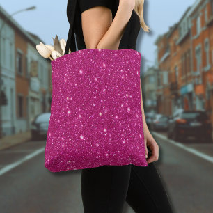 Classic Valentine Trendy Pink Glitter Style Tote Bag