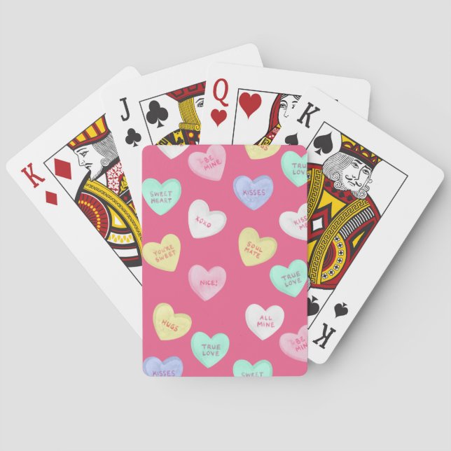 Classic Valentine's Candy Hearts Playing Cards (Back)