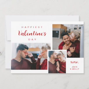 Classic Valentine's Greeting with Photo Holiday Card