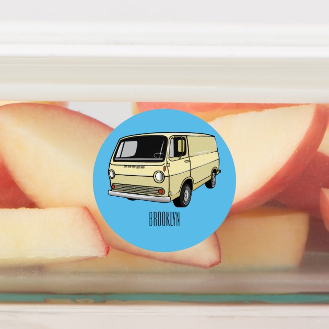 Classic van cartoon illustration (Affixed)
