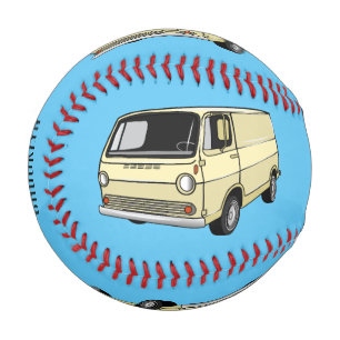 Classic van cartoon illustration baseball