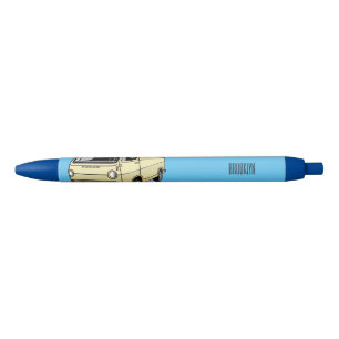 Classic van cartoon illustration black ink pen