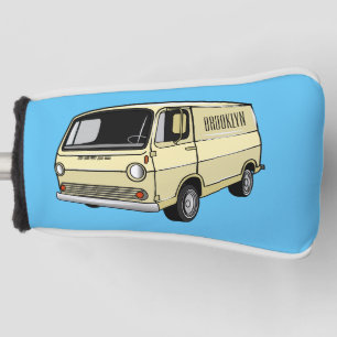 Classic van cartoon illustration golf head cover