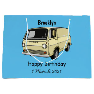 Classic van cartoon illustration large gift bag