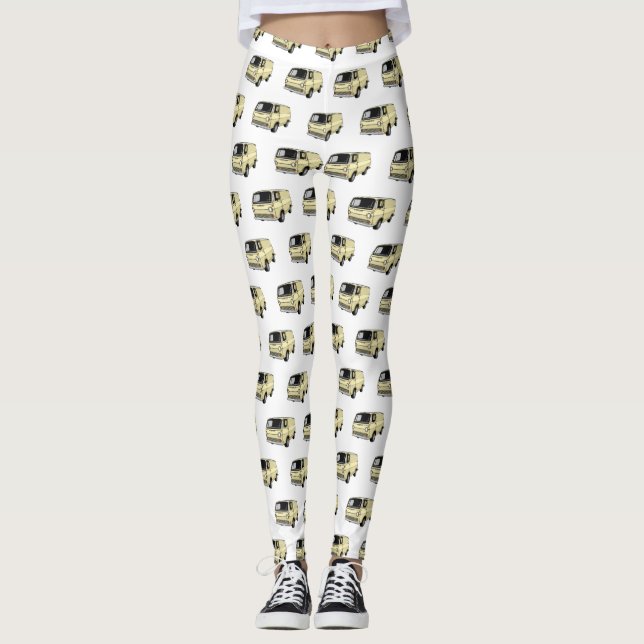 Classic van cartoon illustration leggings (Front)