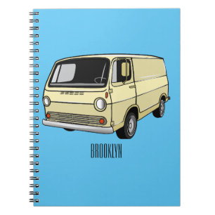 Classic van cartoon illustration notebook
