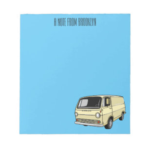 Classic van cartoon illustration notepad