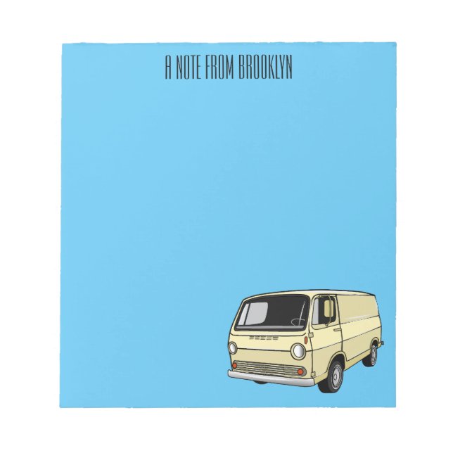 Classic van cartoon illustration notepad (Front)