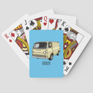 Classic van cartoon illustration playing cards