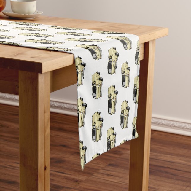 Classic van cartoon illustration short table runner (In Situ)