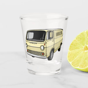 Classic van cartoon illustration shot glass