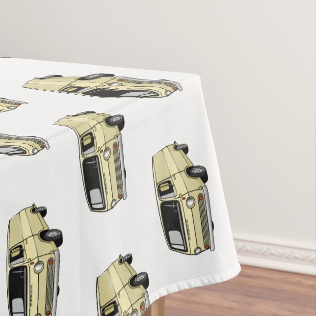 Classic van cartoon illustration tablecloth (In Situ)