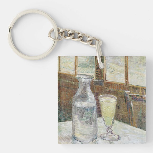 Classic Van Gogh Paris Cafe Absinthe Art Key Ring (Front)