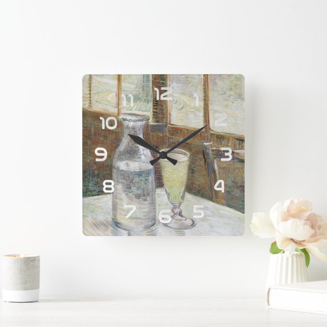 Classic Van Gogh Paris Cafe Absinthe Art Square Wall Clock (Home)
