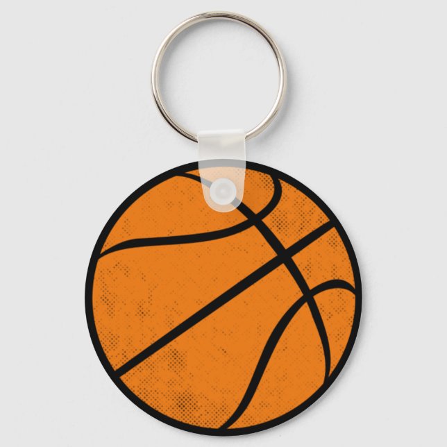 Classic Varsity Basketball Hoops Game Day Style Key Ring (Front)