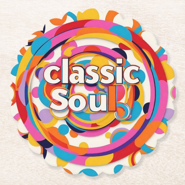 "Classic Vibes" Paper Coaster (Front)