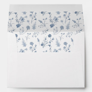 Classic Victorian Blue French Garden Chic Wedding Envelope
