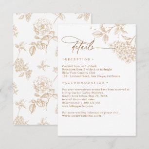 Classic Victorian Floral Wedding Details Enclosure Card