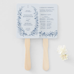 Classic Victorian French Garden Wedding Program Hand Fan