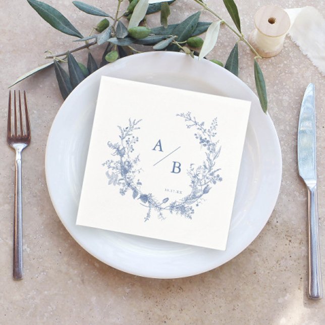 Classic Victorian French Wedding Monogram Napkins (Creator Uploaded)