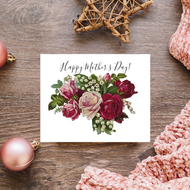 Classic Victorian Roses Lily of the Valley Romance Postcard (Creator Uploaded)