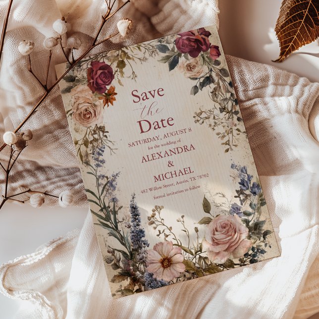 Classic Victorian Royal Floral Wedding  Save The Date (Creator Uploaded)