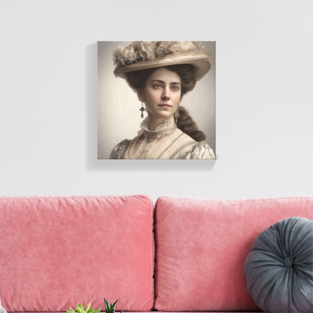 Classic Victorian Woman Portrait Canvas Art (Insitu(LivingRoom))