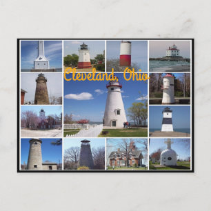 Classic views of the Lighthouses on Lake Erie Postcard