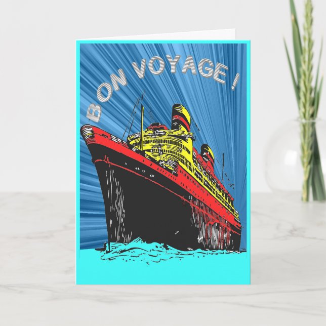 Classic Vinatge Retro Bon Voyage Greeting Card (Front)